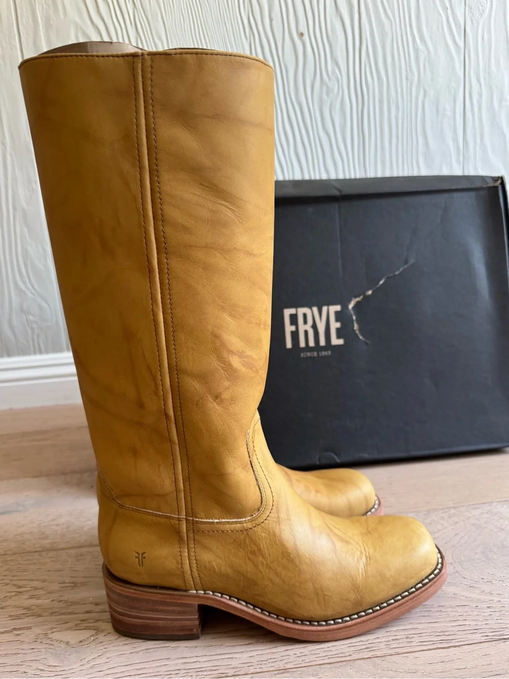 NEW FRYE Campus 14L Boots in Banana Sz: 9.5 Genuine Leather Tall Boots $498